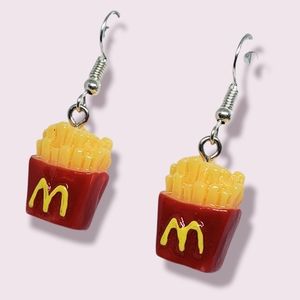 French fries drop earrings McDonald's funny gag gift